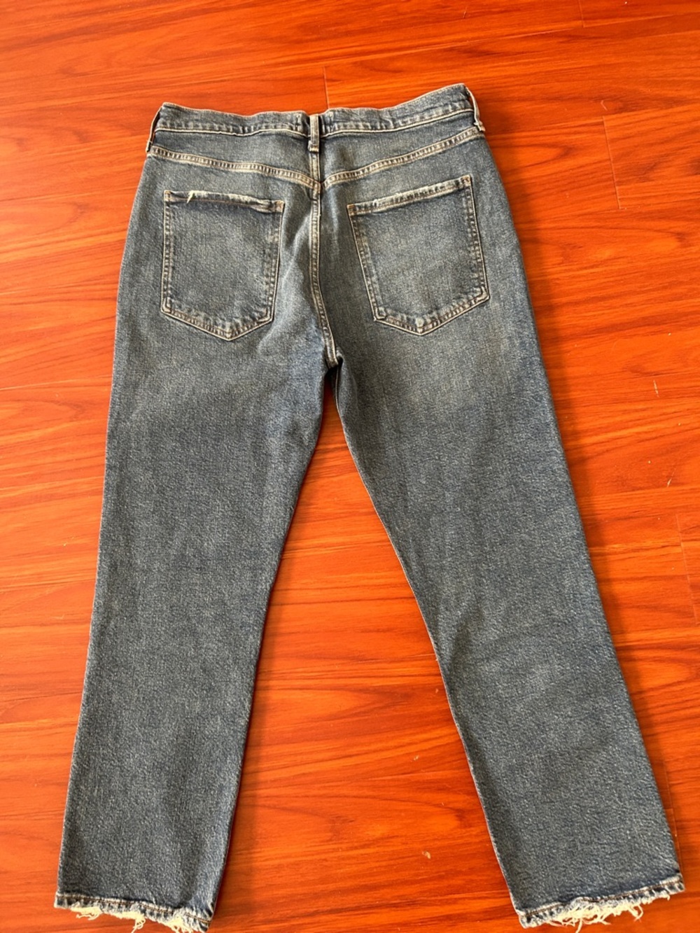 Agolde Washed Blue Slim Straight Jeans - Picture 5 of 6